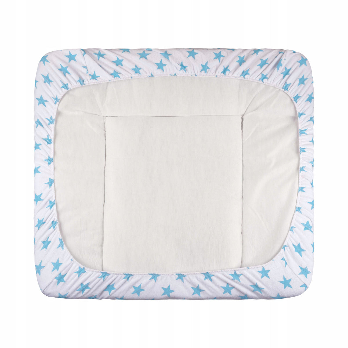 LILLY AND BEN 2x pokrowiec frotte na przewijak z białym materiałem i niebieskimi gwiazdkami, bawełniany