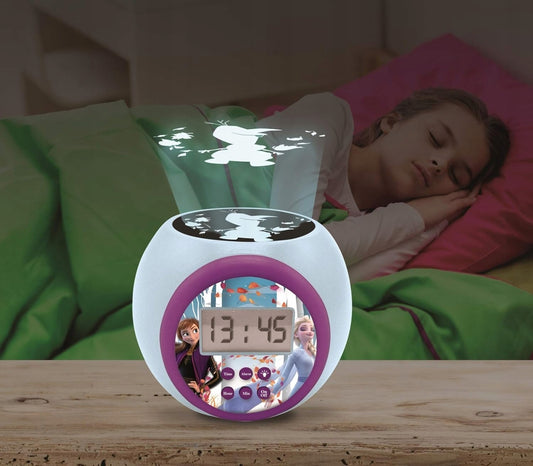 LEXIBOOK La Reine des Neiges projecteur 3 couleurs et réveil avec écran LCD