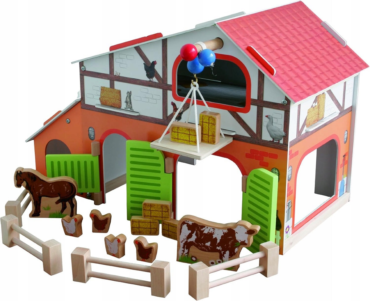 ROBA ξύλινο αγρόκτημα και 6 ζώα FARMA 30,5 x 37 x 31,5 cm