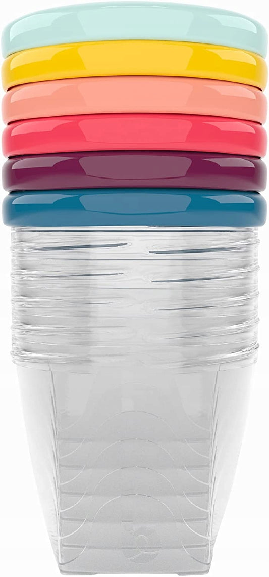 BABYMOOV Babybols pojemniki 6 x 250 ml, pastelowe pojemniki transparentne z hermetycznym zamknięciem