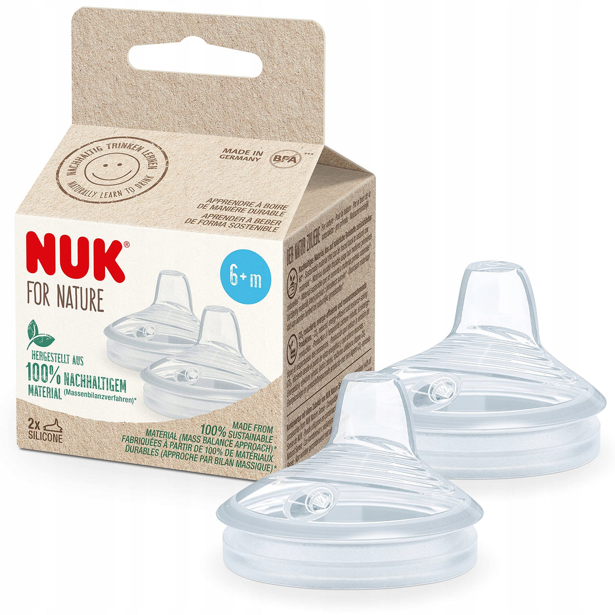 NUK for Nature ustnik silikonowy smoczek do kubka 6msc+