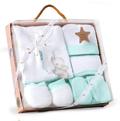 INTERBABY set cadou din bumbac, pijama, căciulă, șosete, bavetă, colanți
