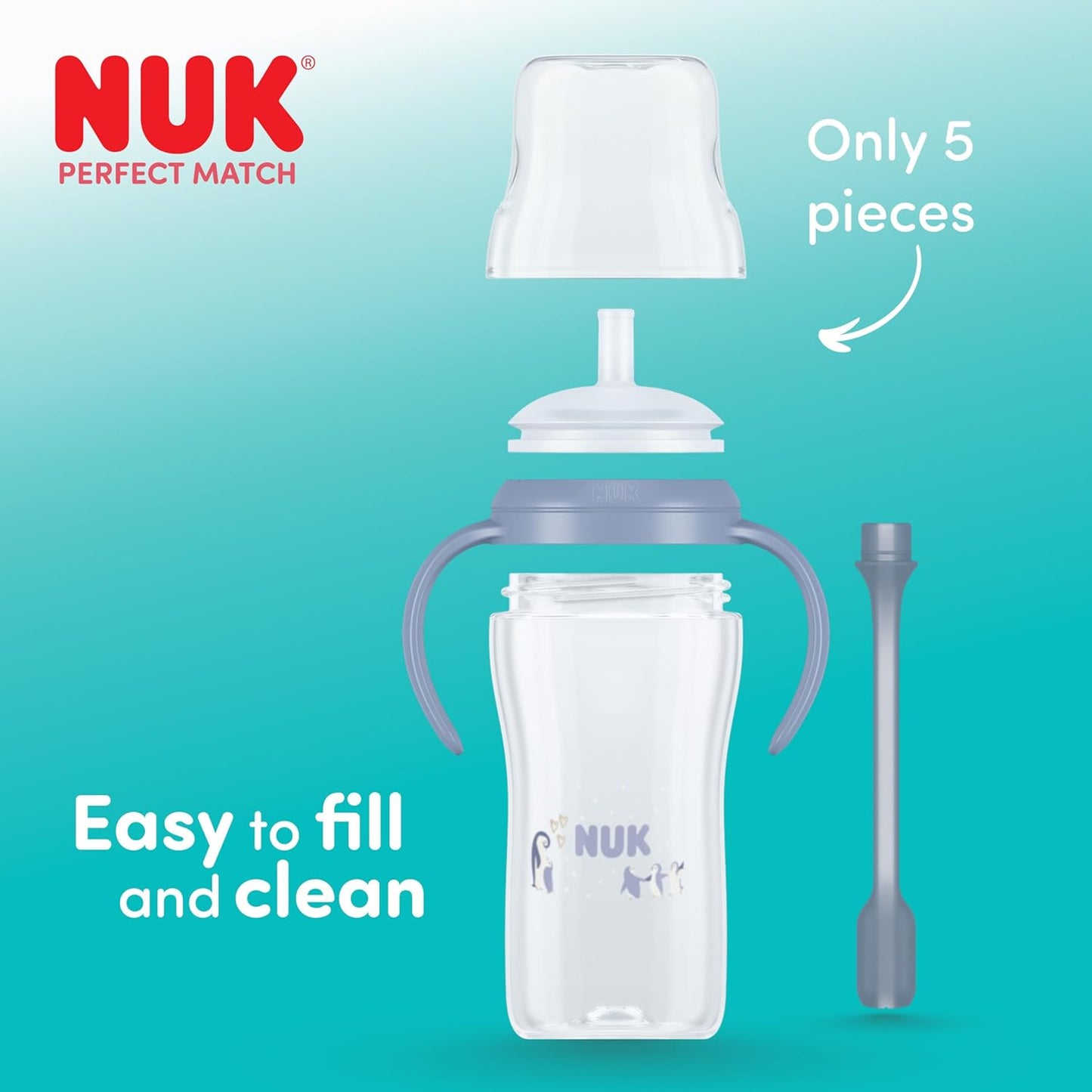 NUK Perfect Match szívószálas pohár 260 ml 8 hónapos kortól – 5. termékfotó