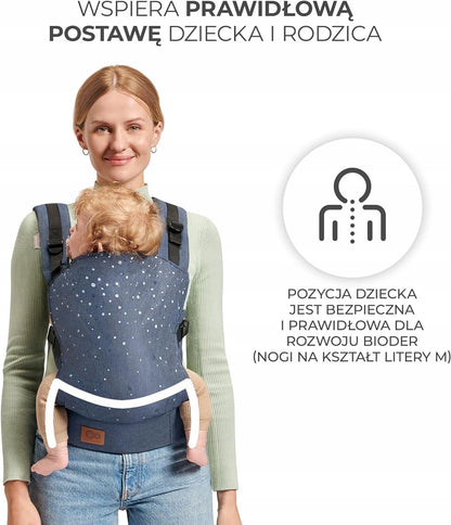 KINDERKRAFT NINO CONFETTI nosidełko ergonomiczne, wspiera prawidłową postawę i pozycję dziecka dla rozwoju bioder