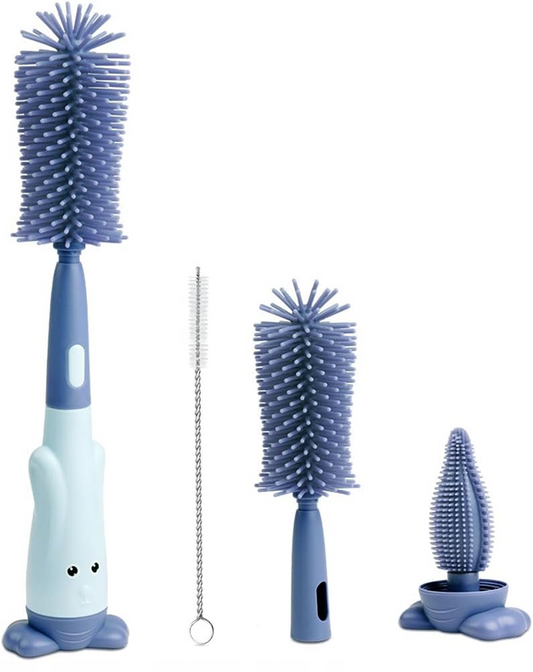 VICLOON 3-en-1 brosses de nettoyage en silicone pour biberons, tétines et pailles 28cm