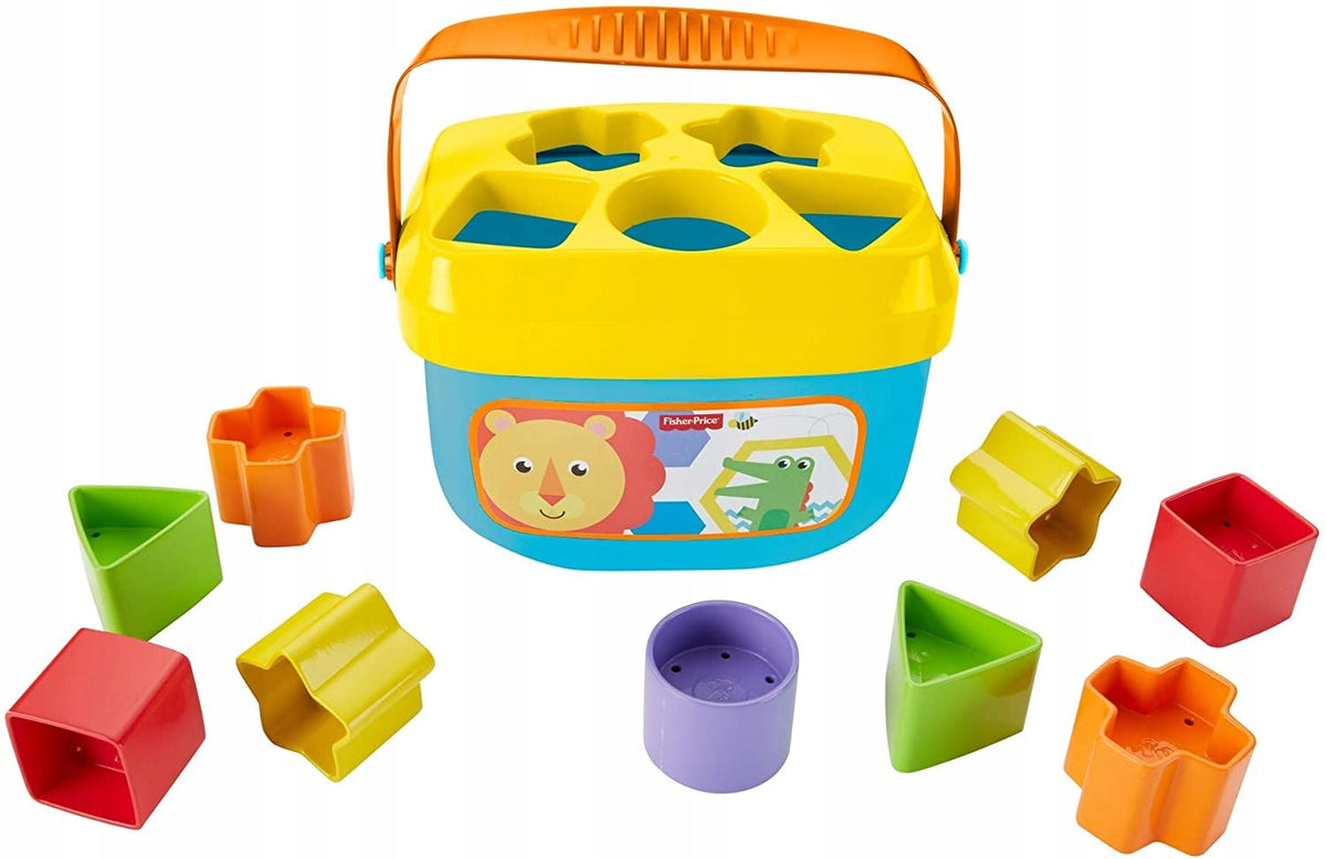 FISHER-PRICE sorter Pierwsze klocki 10klocków 6m+ kolorowy sorter z 10 klockami i uchwytem dla dzieci