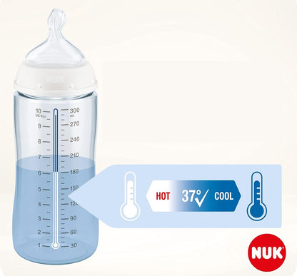 NUK First Choice+ 6-18 m fles 300 ml temperatuurindicator