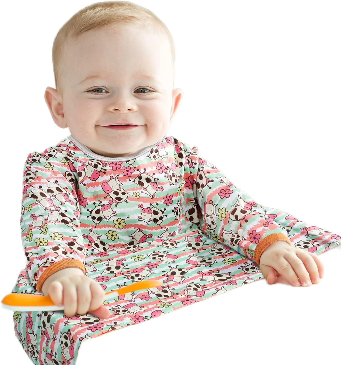 LENBEST Bavoirs Bébé imperméable tablier avec manches 6 m+