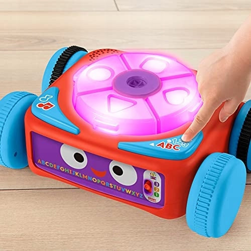 FISHER-PRICE interaktywny robot LINUS j.francuski, kolorowa zabawka 4w1 dla niemowląt 6 m+, świecący i edukacyjny