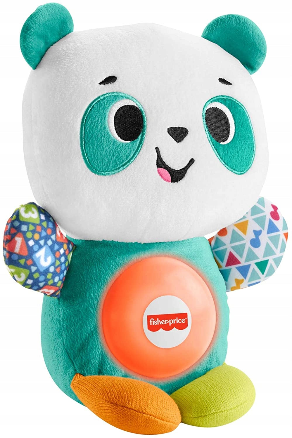 FISHER-PRICE interaktywna PANDA j.niemiecki, miękka panda Linkimals z efektami świetlnymi i dźwiękowymi