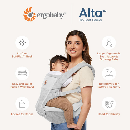 ERGOBABY ALTA porte-bébé avec siège de hanche 5,5-20kg