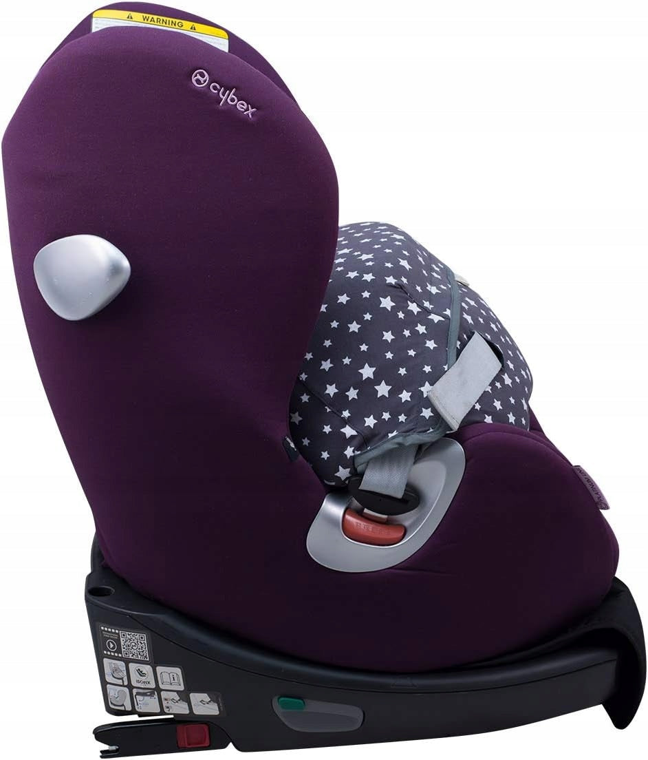 JYOKO KIDS pokrowiec na CYBEX GOLD SIRONA M2 iSize, fioletowy pokrowiec bawełniany na fotelik Cybex
