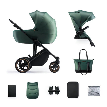 KINDERKRAFT PRIME2 2w1 wózek wielofunkcyjny do 22kg – DARK GREEN – zdjęcie 1