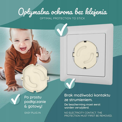 BEARTOP zabezpieczenie przed dziećmi do gniazd elektrycznych x1, białe, bez BPA, łatwy montaż, ochrona przed kontaktem z prądem