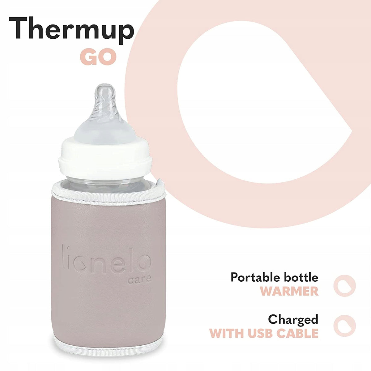 LIONELO podgrzewacz PODRÓŻNY Thermup GO, przenośny podgrzewacz do butelki zasilany USB, utrzymuje temperaturę napoju
