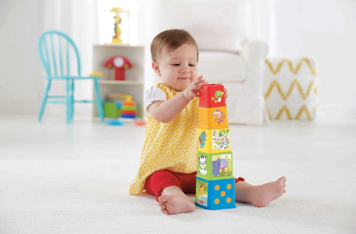 FISHER-PRICE Stack & Explore Blocks klocki o różnej wielkości 5 sztuk – zdjęcie produktu 5