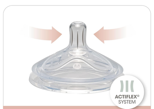 NIP First Moment biberon avec tétine taille M débit moyen 270 ml ACTIFLEX