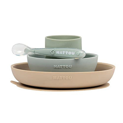 NATTOU set repas en silicone 4 pièces