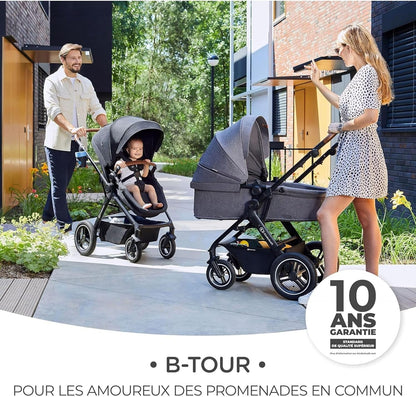 KINDERKRAFT B-TOUR 3w1 wózek wielofunkcyjny do 22kg + fotelik MINK PRO – LIGHT GREY – zdjęcie 8