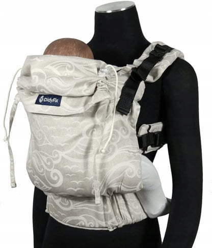 DIDYMOS DidyFix nosidełko ergonomiczne 0-25kg beżowe w tłoczeniach, miękkie nosidło dla dziecka