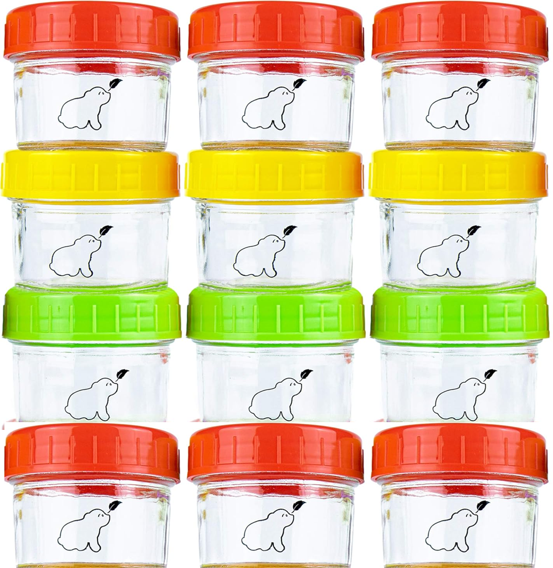 BUDDING BEAR bocaux en verre 120 ml x 12