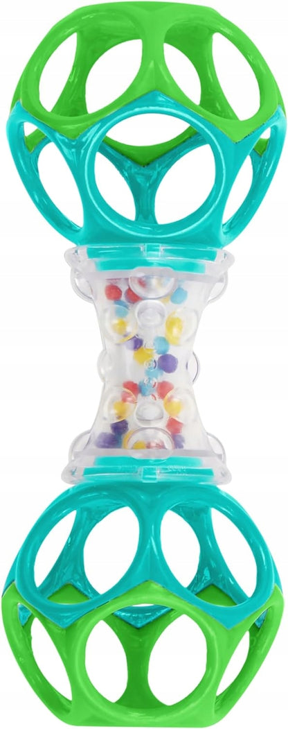BRIGHT STARTS Oball Shaker gryzak chwytak z grzechotką 14,5 cm, zielono-turkusowy, BPA-free