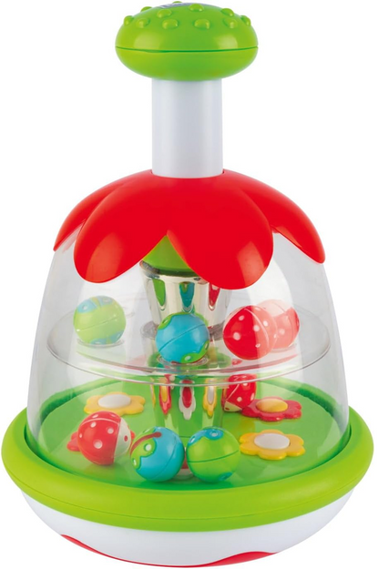 CHICCO Rainbow Spinner búgócsiga réti motívummal, 16 x 22 cm, 6 hónapos kortól