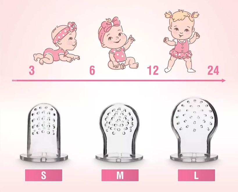 LUXIOR distributeur sucette pour fruits pour enfants 3-12 mois 2 pièces 6 embouts