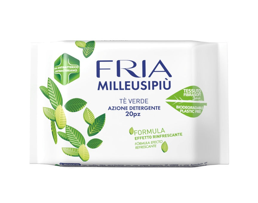 FRIA Milleusi Piu trzywarstwowe chusteczki nawilżane zielona herbata x20