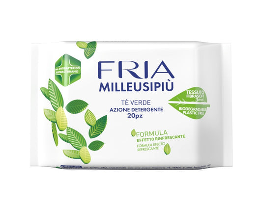 FRIA Milleusi Piu lingettes humides trois couches thé vert x20