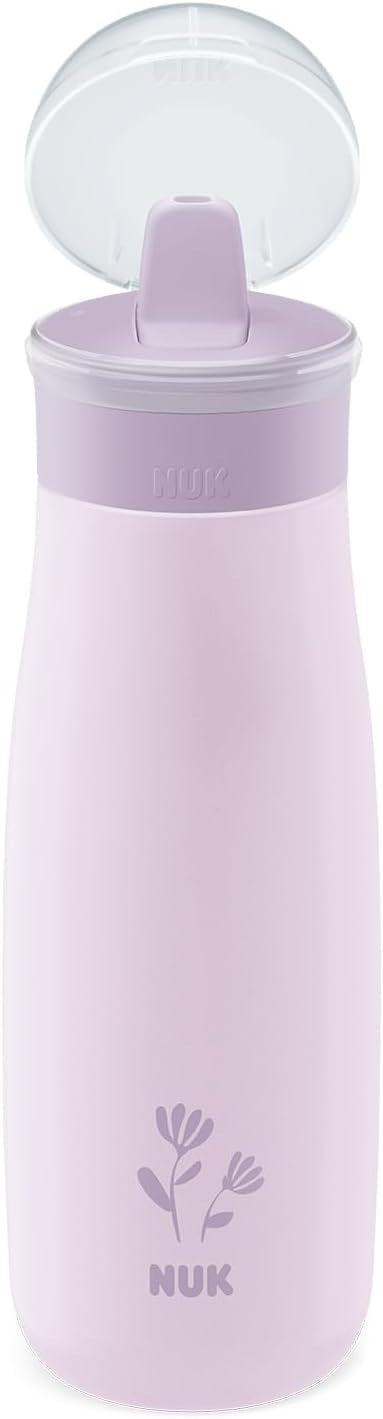 NUK Mini-Me Flip stålflaska med sugrör och munstycke 500 ml 12 m+