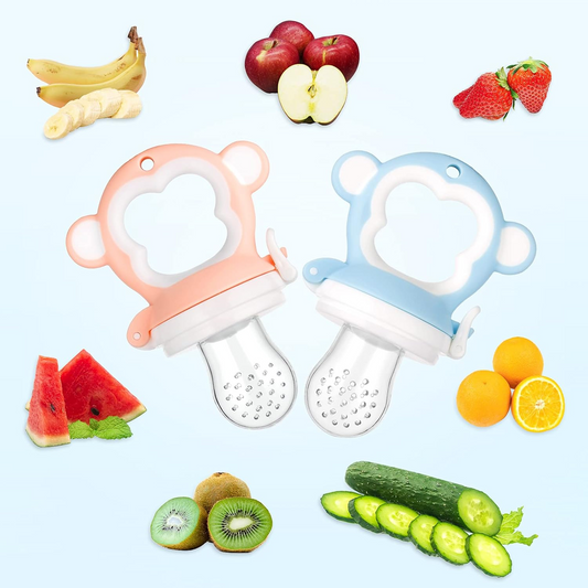 LEADSTAR anneau de dentition distributeur de fruits 2 pièces 6 embouts + cuillère 90 ml