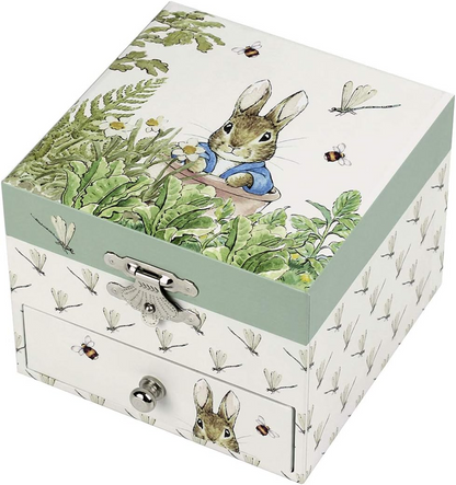 TROUSSELIER boîte à musique à remontoir 10,5 x 8,5 cm PETER RABBIT