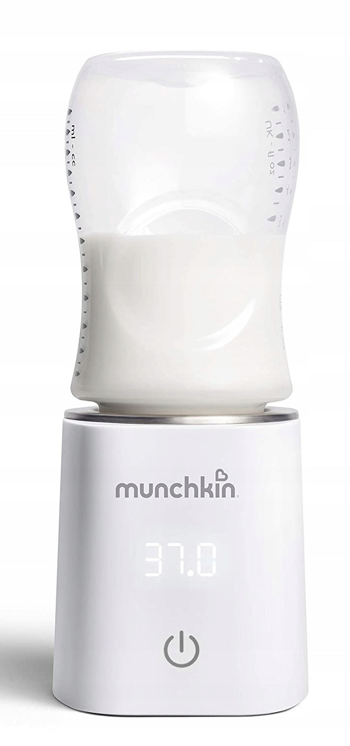 MUNCHKIN 37° cyfrowy podgrzewacz do butelek, biały, zasilanie sieciowe, wyświetlacz 37.0