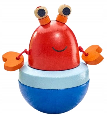 SELECTA Wańka-Wstańka jouet en bois qui ne tombe pas CRABE 10 cm