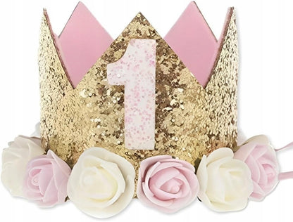 Couronne dorée de princesse VOARGE pour premier anniversaire