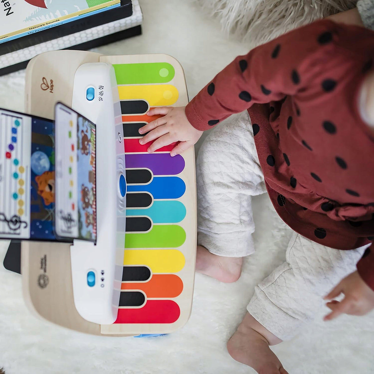 HAPE BABY EINSTEIN piano tactile en bois + 5 cartes musicales