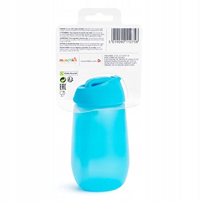 MUNCHKIN SIMPLE CLEAN kubek ze słomką x2 296ml 12msc+. Niebieski kubek niekapek z pokrywką dla niemowląt