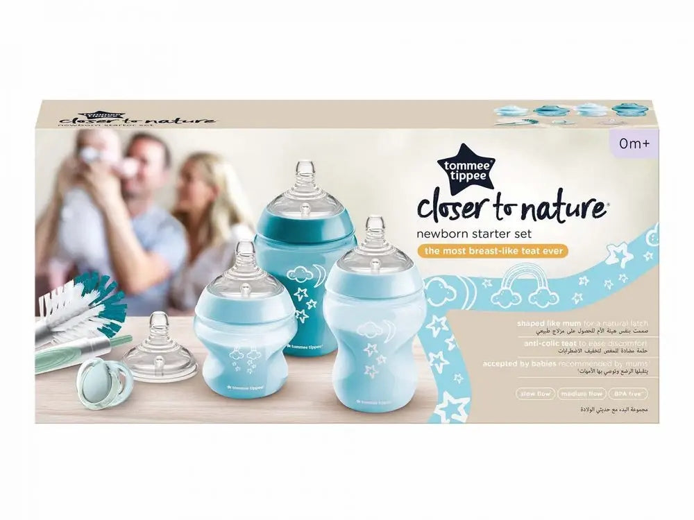 TOMMEE TIPPEE zestaw startowy butelek ANTI-COLIC closer to nature, newborn starter set z akcesoriami