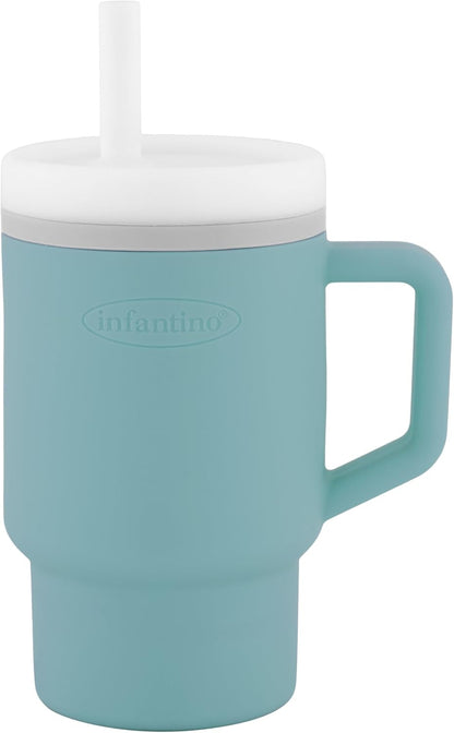INFANTINO My 1st Tumbler gobelet anti-fuite en silicone avec embout 266 ml 6 m+