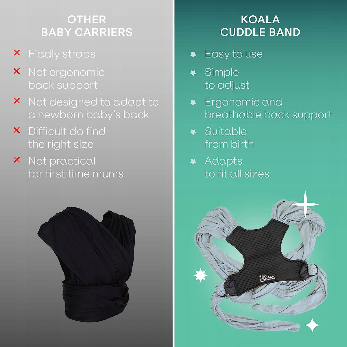 KOALA BABYCARE écharpe de portage 2 en 1