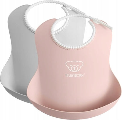 BABYBJORN śliniak silikonowy z kieszonką x2