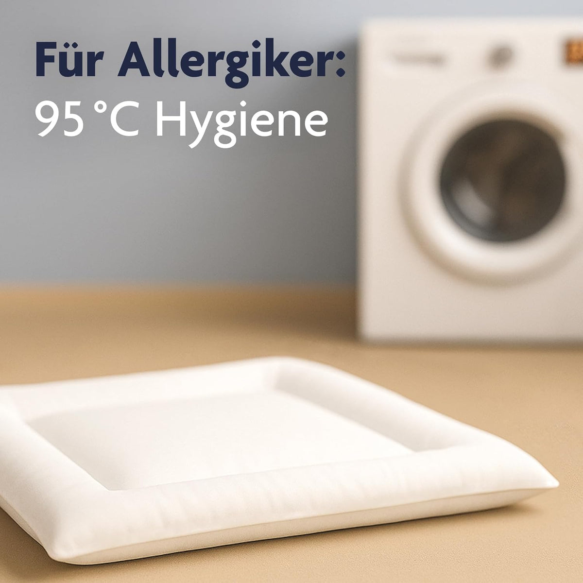 JULIUS ZOLLNER Hygiena poduszka 40x35cm dla niemowląt, 95°C higiena, idealna dla alergików