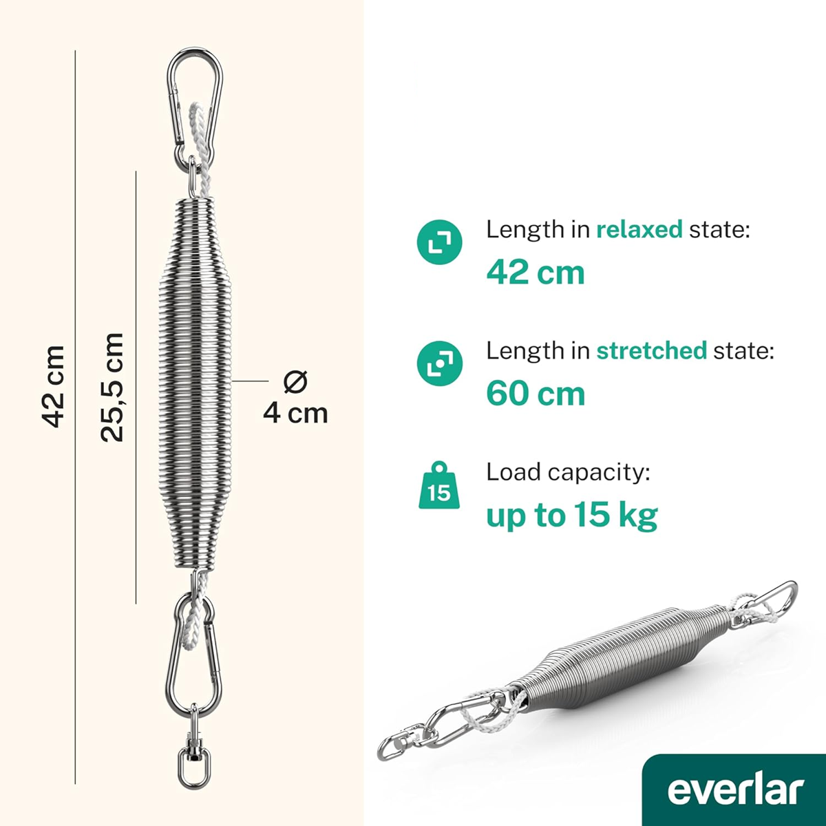 Ressort oscillant EVERLAR pour berceau à ressort et hamac pour bébé 15 kg