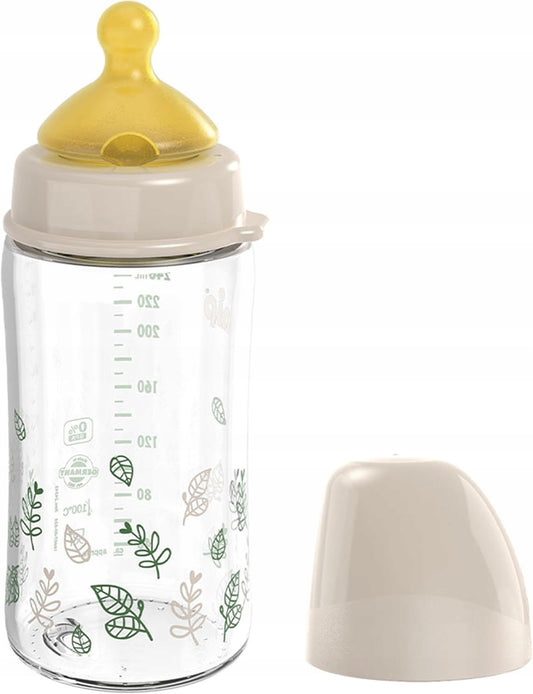 NIP Cherry Green bouteille en verre avec tétine en latex taille M 240 ml