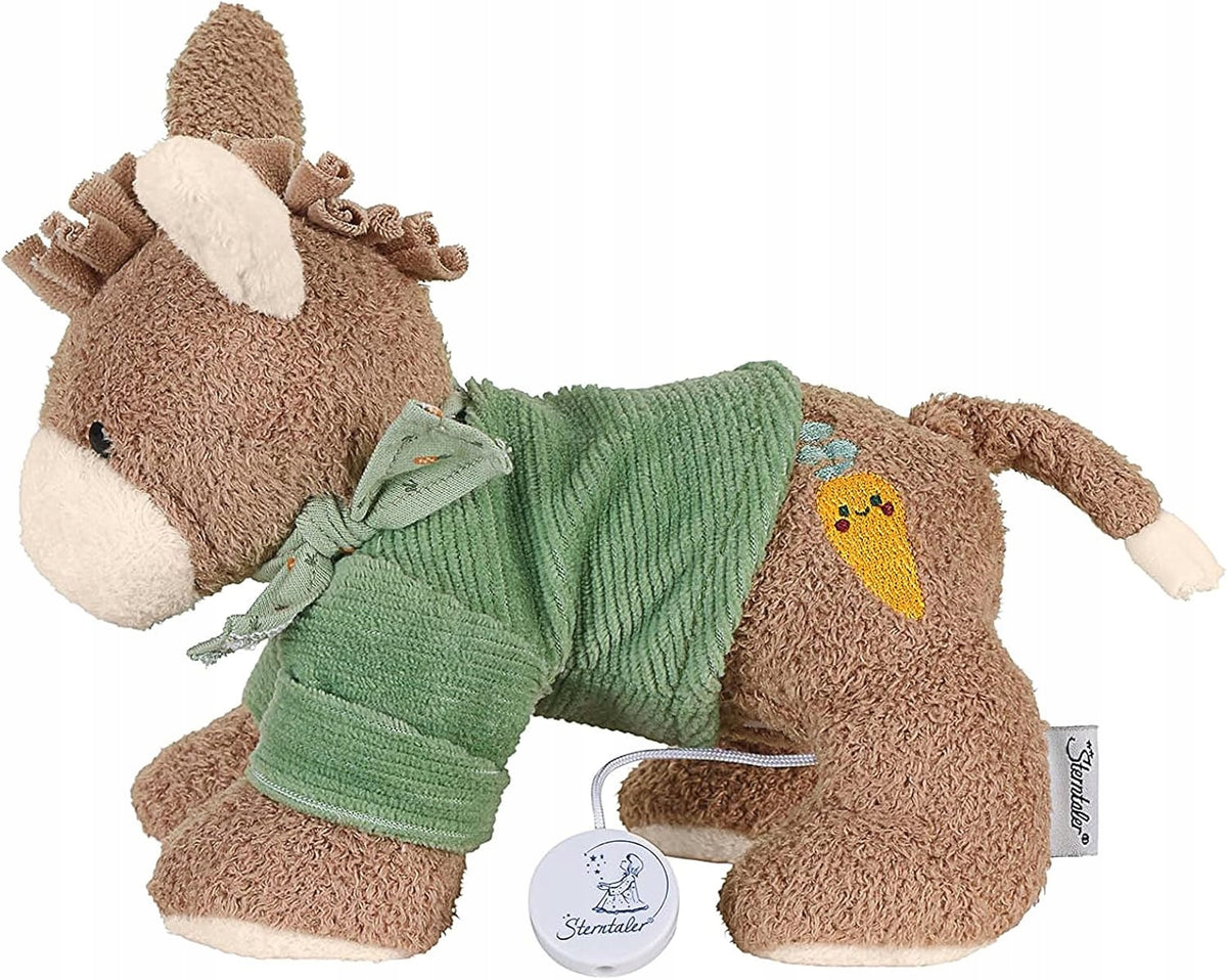 STERNTALER Osiołek Emmilius PRZYTULANKA z POZYTYWKĄ 20 cm "O zielono-brązowy osiołek z pozytywką