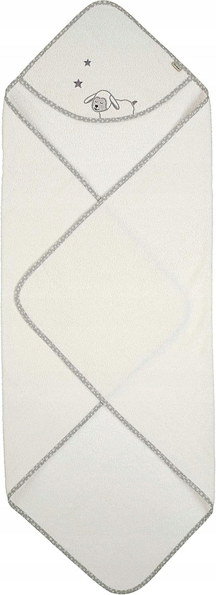 STERNTALER Stanley Owca RĘCZNIK Z KAPTUREM 80X80cm "O miękki biały ręcznik kąpielowy dla dzieci z kapturem i motywem owieczki