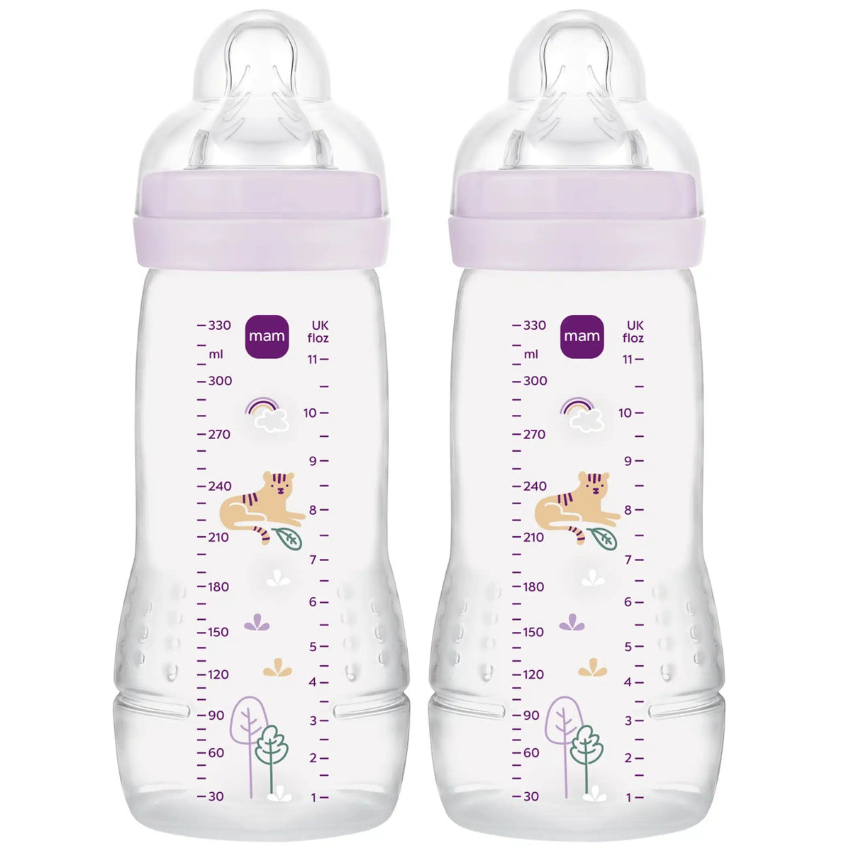 MAM Easy Active zestaw butelek 2x 330 ml 4 m+ smoczek 3 TYGRYS – em tygrysa wiek 4 m+ smoczek 3 (szybki przepływ) pojemność…