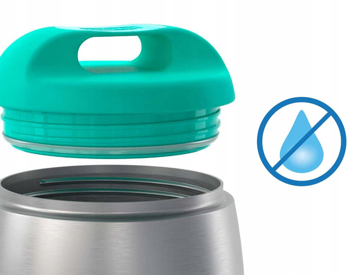 CHICCO termos ze stali 350 ml 6h, zielono-metaliczny pojemnik termiczny BPA free, używany