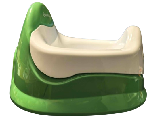 Zielono-biały nocnik Badabulle Krokodyl, widok z boku.